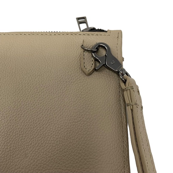 Botkier Woman's Chelsea Leather Clutch‎ Wristlet Taupe Tan Detachable Large - Picture 2 of 14
